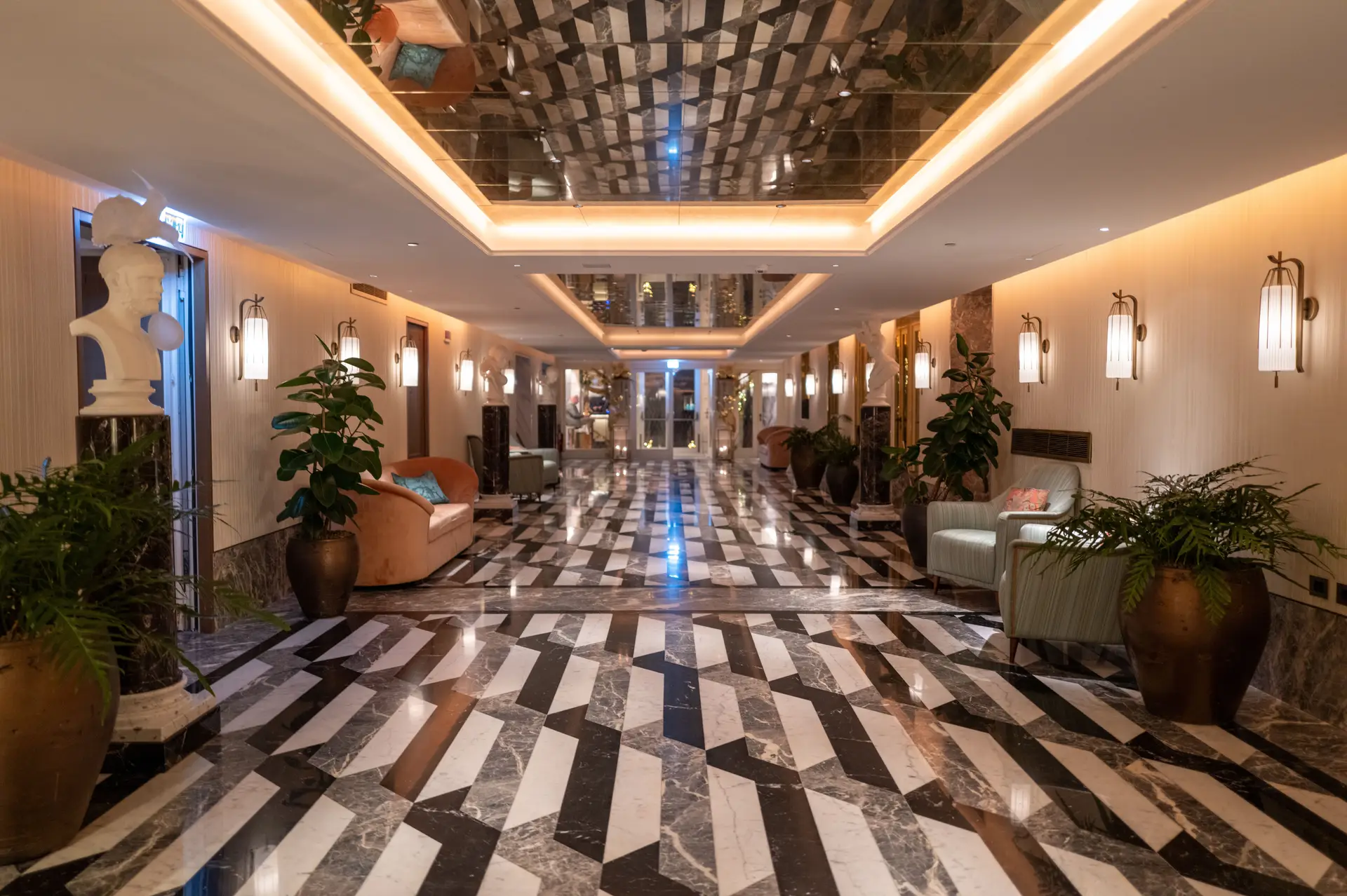Luxurious marble hotel lobby at Lemperfieldgroup Brisbane